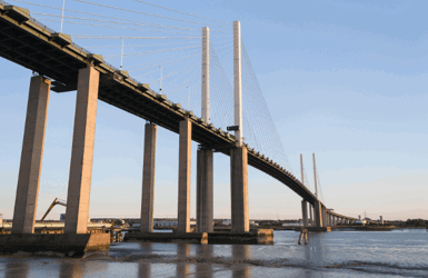Suspension toll bridge