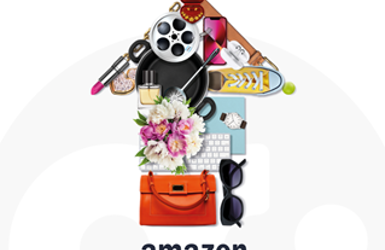 Arrow made from pictures of items sold on Amazon